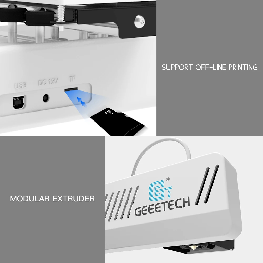 Geeetech E180 3d принтер новейший настольный 3d принтер Wifi подключение с 3," Полноцветный сенсорный экран