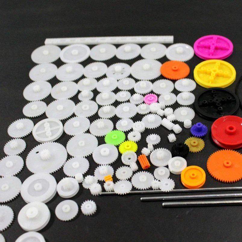 

feichao 106Pcs Plastic Motor Gear Rack Pulley Worm Gearbox for DIY Robot Toy Car Ferry Model Four-wheel Drive Experiment