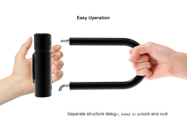  U Shape Fingerprint Lock IP65 Waterproof Smart fingerprint Security Lock for Shop/Office Glass Door - 33006179487