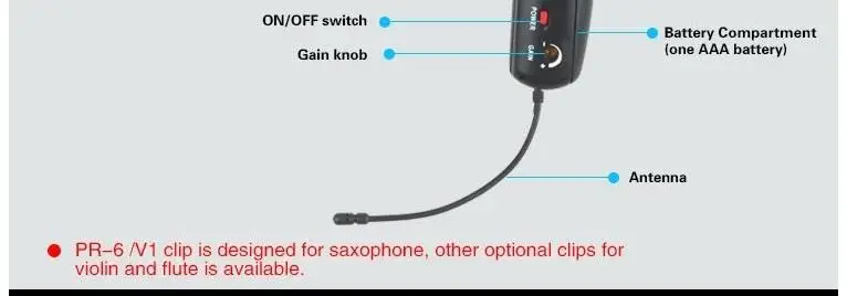 ACEMIC PR-6/V2 UHF 32 каналов беспроводной саксофон труба инструменты Микрофон