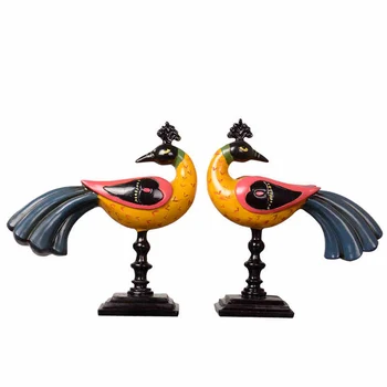 

2pc/lot European Resin Bird Model Crafts Gift Ornament Home Decoration Accessories Figurines Home Living Room Decor Wedding Gift