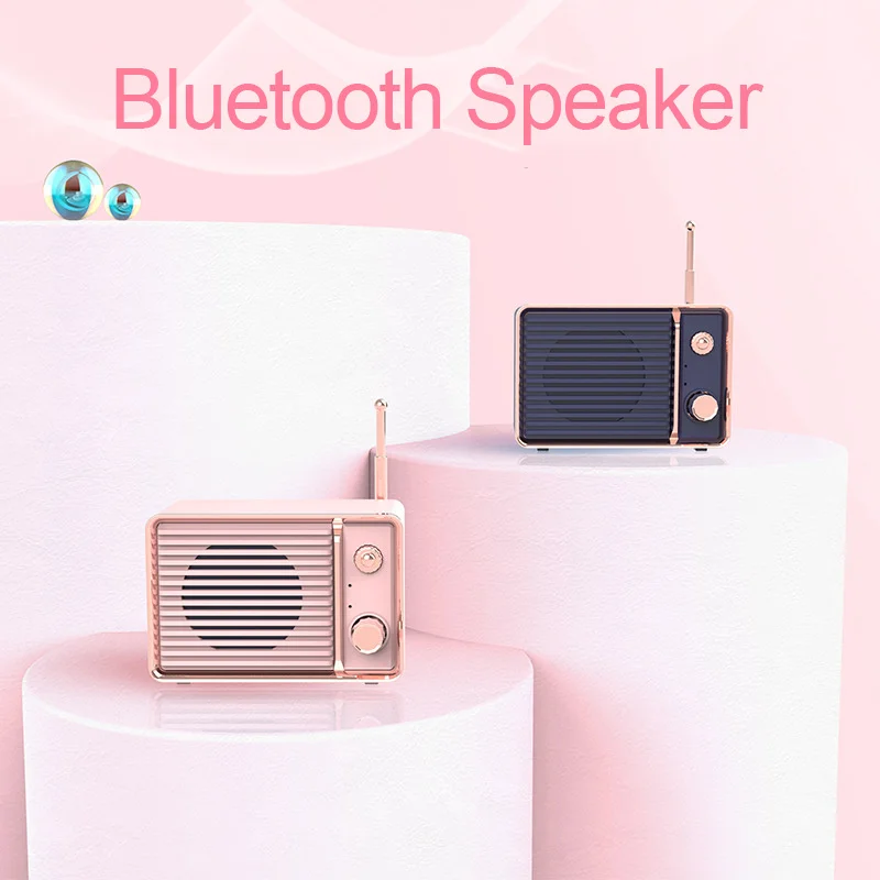 

New Portable Mini Retro Bluetooth 5.0 Speaker Stereo Subwoofer Portable Mobile Phone Wireless Mini Bluetooth Speaker