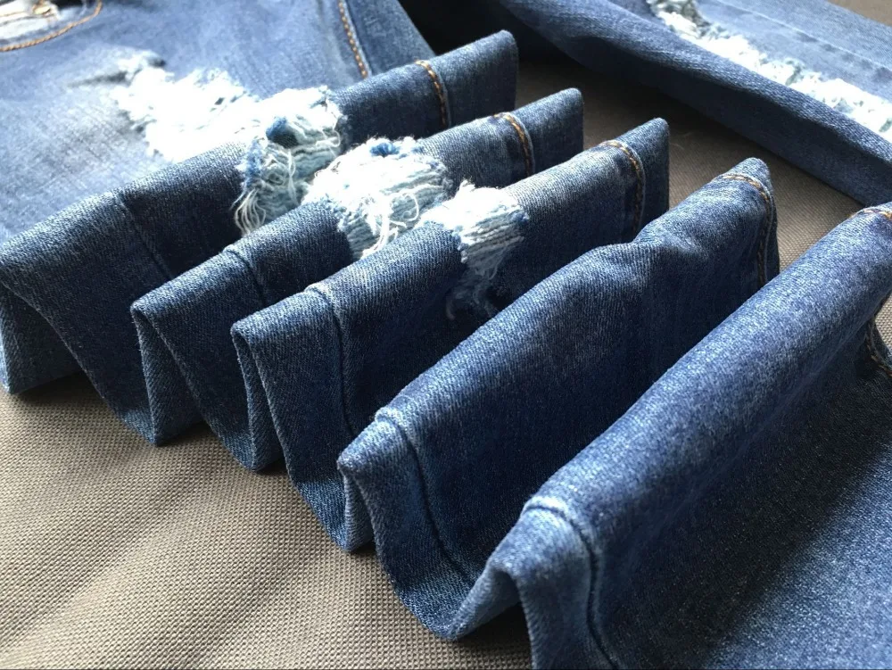 Сексуальные винтажные, с дырами Джинсы женские с низкой талией женские облегающие джинсы повседневные джинсовые брюки-Карандаш Капри