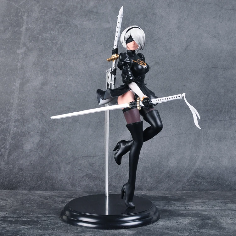 

Game NieR Automata YoRHa No.2 Type B 2B 25cm Fighting Action Figure PVC Toys Collection Doll Cartoon Model for Christmas Gift