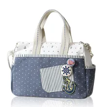 Lovely Preppy Style Ladies Fashion font b Handbag b font Stylish Embroidery Patch Pocket Spotted Casual
