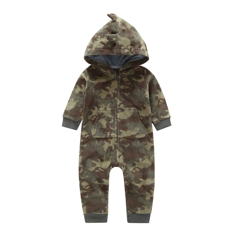 

2018 Autumn Winter Warm Baby Rompers Cartoon Hooded Fleece baby girls jumpsuits Babies boys newborn costume