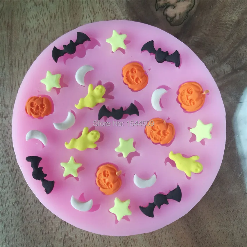 Halloween Pumpkin Bats shape silicone mold Fondant tool For Cake