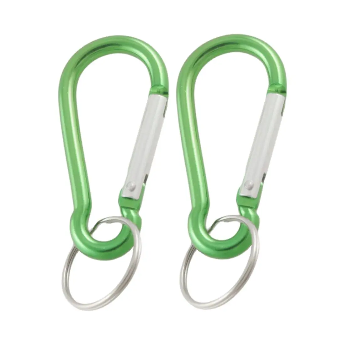 

DSGS 2 Pcs Spring Loaded Gate Carabiner Hook Aluminum alloy Ring Keychain
