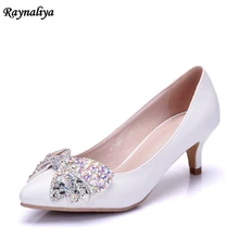 New Spring Autumn Fashion 5CM High Heels Women Pumps Sexy Wedding Rhinestone Bow Butterfly-knot Pointed Shoes XY-A0018 цена New Spring Autumn Fashion 5CM High Heels Women Pumps Sexy Wedding Rhinestone Bow Butterfly-knot Pointed Shoes XY-A0018 цены онлайн