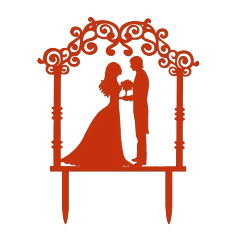 2018 New Creative Wedding Cake Topper Insert Card Love Groom And Bride Acrylic Cake Decoration Practical Lightweigh C0406#30    10