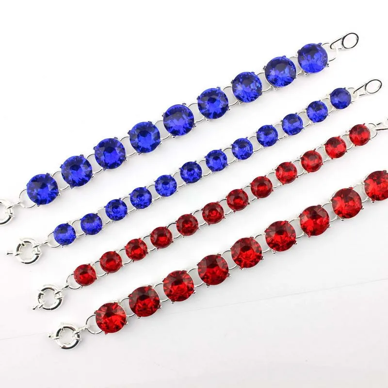 10 цветов на выбор 10*10 мм 12 стекло кристалл точка браслет для женщин модные серебряные массивные браслеты ювелирные изделия