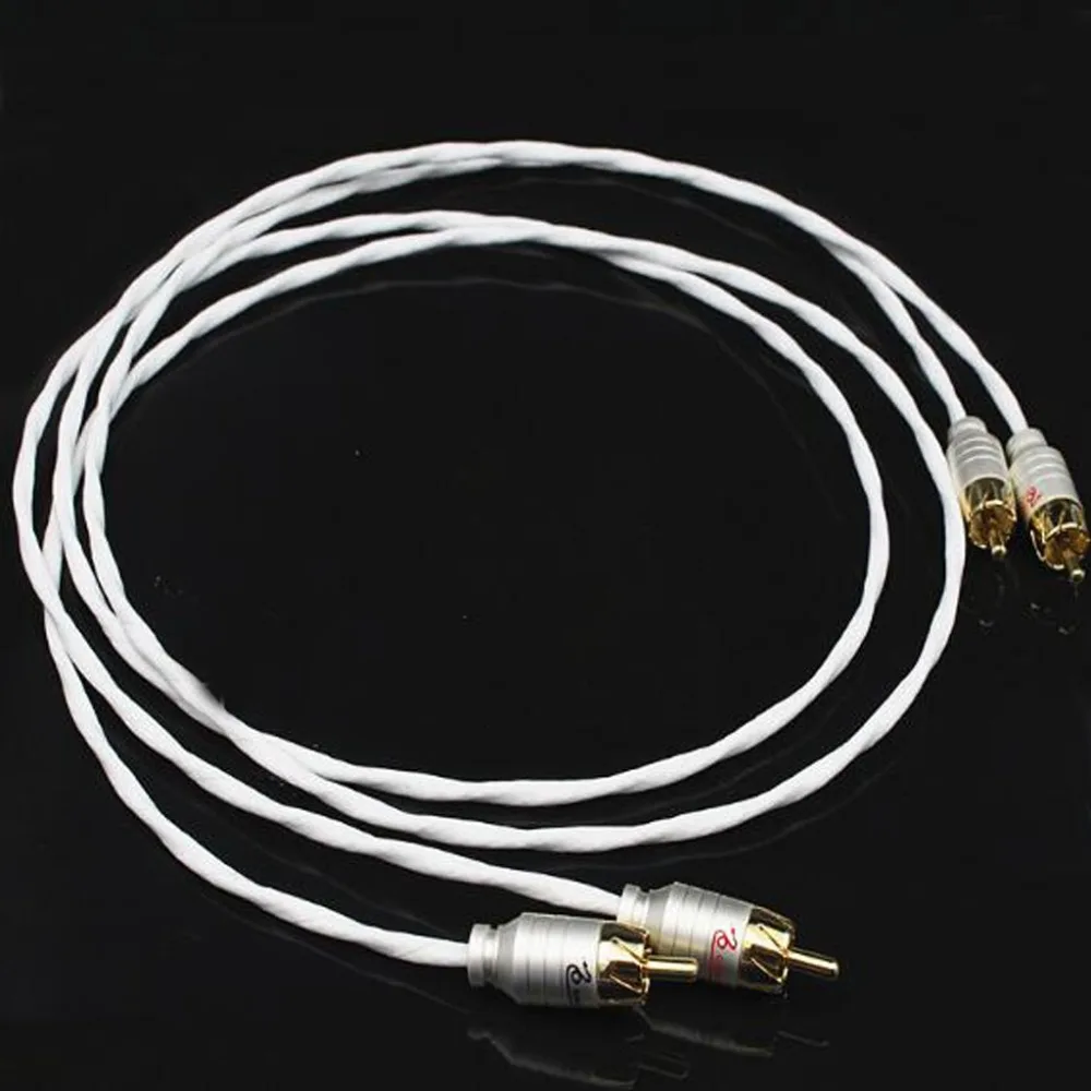 Teflon silver plated cable + gold plated rca plug HIFI cable rca cable