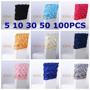 

Big Satin Rose Chair Cap Hood For Spandex Chair Cover Wedding Dining Event Hotel Party Decoration