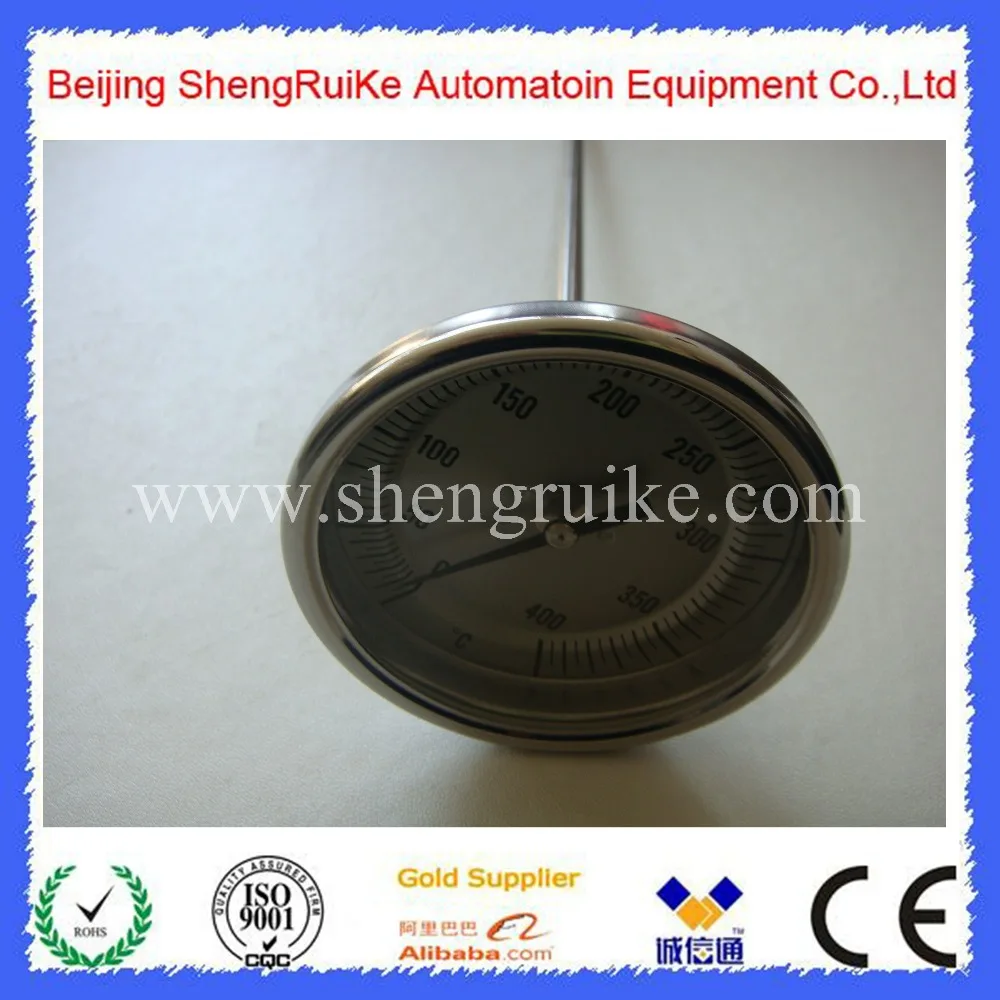 

Back Connection bimetal thermometer with dial 4" SS304 Case ,