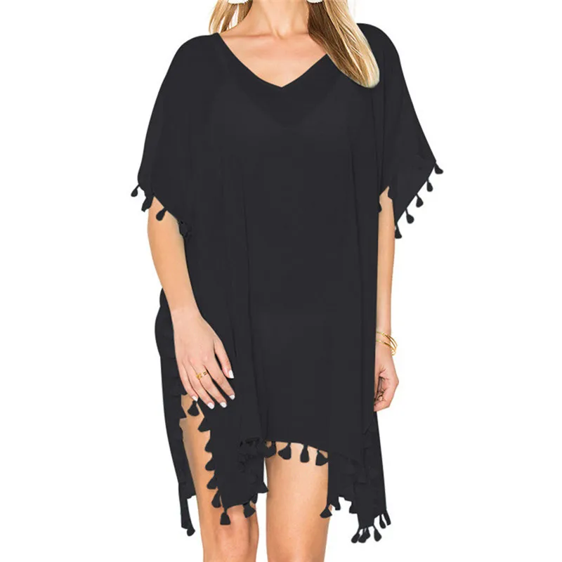 

20 Colors 2019 Women Chiffon Bikini Cover Up Robe De Plage Cardigan Tunic Beach Dress Cover Swimwear Solid Bathing Suit