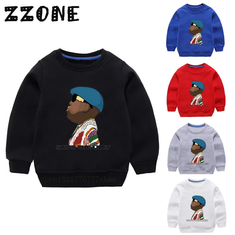 Детские толстовки Biggie известные большие детский хлопковый пуловер топы для