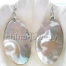 Xiuli 00263 Красивый 30 мм х 48 мм натуральный белый южный морской воды Mabe жемчужные серьги