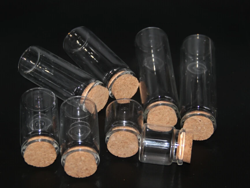 5pcs 20ml 30ml 40ml 50ml 60ml 70ml 100ml Clear Glass Bottles Vials Jars with Cork Stopper DIY Wedding Home Decor Storage Jars