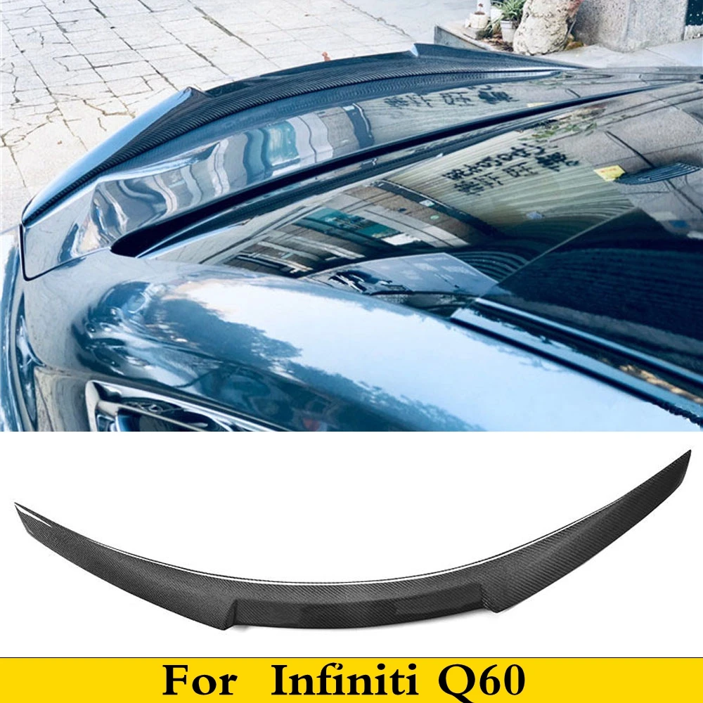 Для Infiniti Q60 Base Sport Coupe 2018 2019 спойлер заднего багажника крыла из углеродного волокна