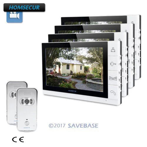 

HOMSECUR 2V4 Wired 9inch Hands-free Intercom System + Electric Locks Compatible for Easy Unlocking