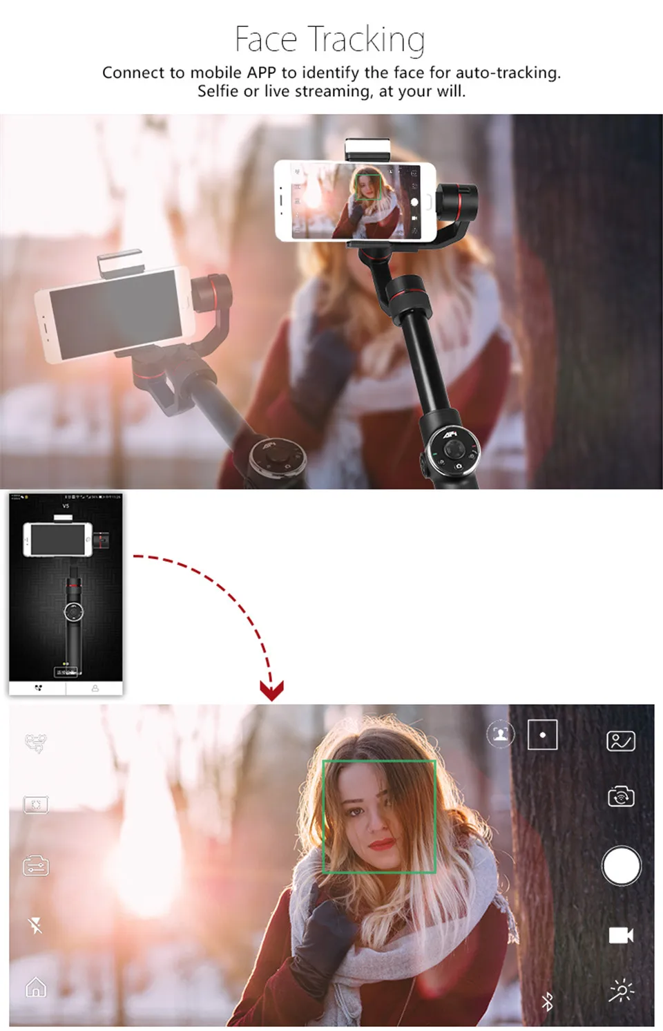 AFI V5 3-осевой Gimball стабилизатор для телефона Портативный смартфон Gimbal для Iphone X 8 Xiaomi samsung S9 S8 и экшн Камера