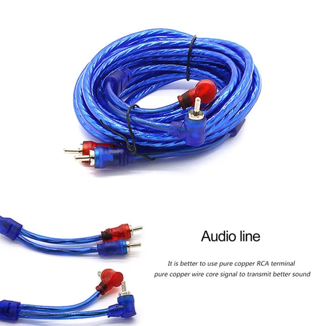 Special Offers Car Audio Cable Kit Wiring Kit For Speaker Amplifier Subwoofer With Fuse Holder Power Cable Earth Wire RCA Audio Cable