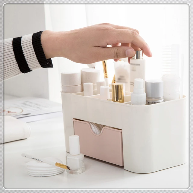 Msjo Makeup Box Organizer Jewelry Necklace Nail Polish Earring Plastic Storage Box Home Desktop Organizer For Cosmetics -
