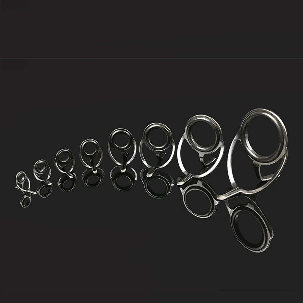8pcs Fishing Rod Eye Ring Double Leg Guides Line Rings for Spinning/Carp Rod DIY Fishing Rod Repair Accessories
