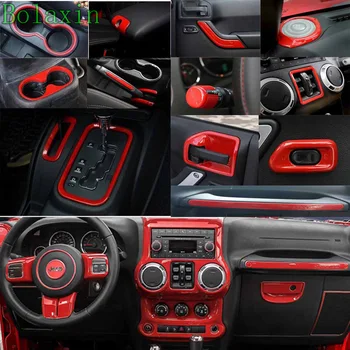 

Bolaxin High Quality Auto Accessories Car-Styling Red Full Set Interior Decoration Trim Cover Sticker Kit For Jeep Wrangler