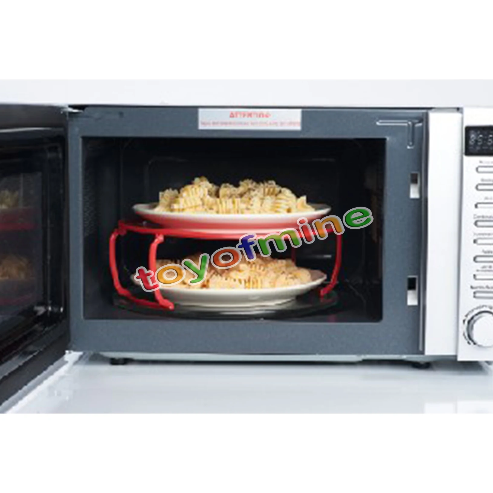 Home Convenient Microwave Plastic Stand Stacker Cooking Rackin