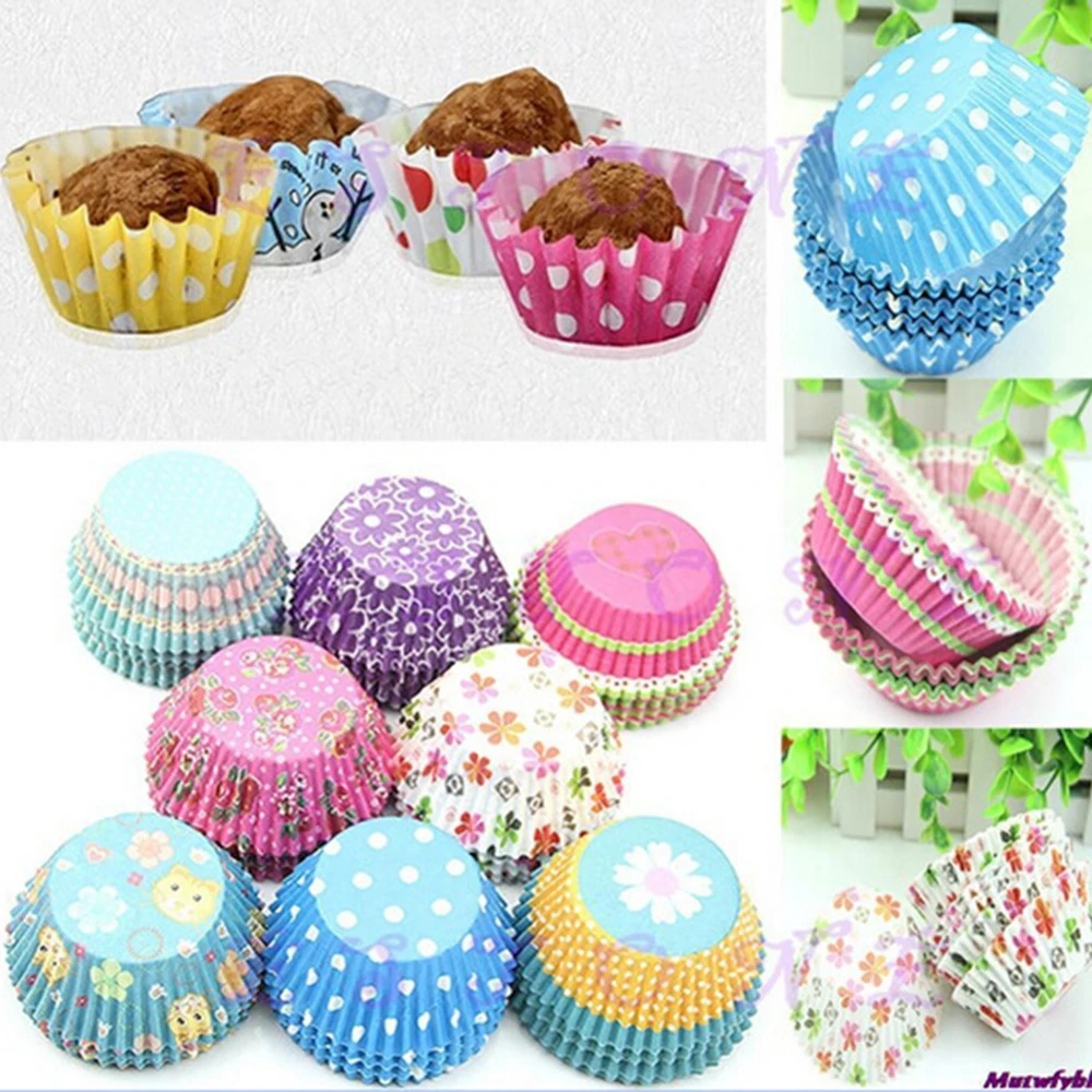 100pcs/set Muffin Cupcake Mold Pcs Lot Paper Cups Greaseproof Liners