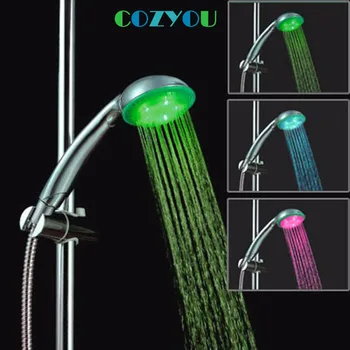 

CY8008-A8 Supernova Sales Water Powered Bathroom LED Hand Showers Temperature Sensor+7 Colors+Single Color LED Shower Heads