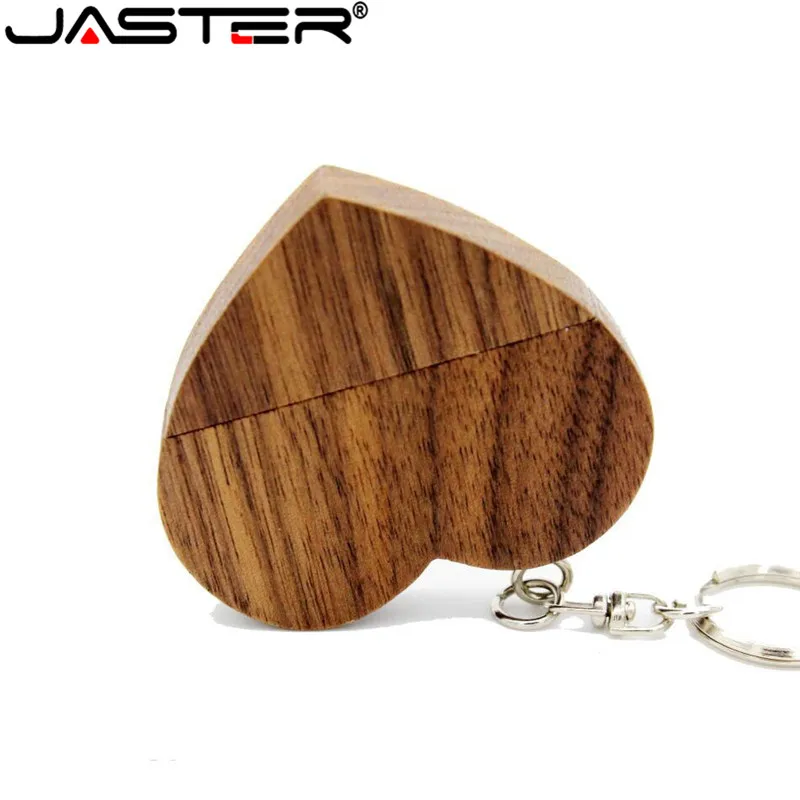 JASTER деревянное сердце Usb флэш-накопитель карта памяти, Флеш накопитель 64 ГБ 16 ГБ 32 ГБ логотип компании индивидуальный свадебный подарок фотография подарок