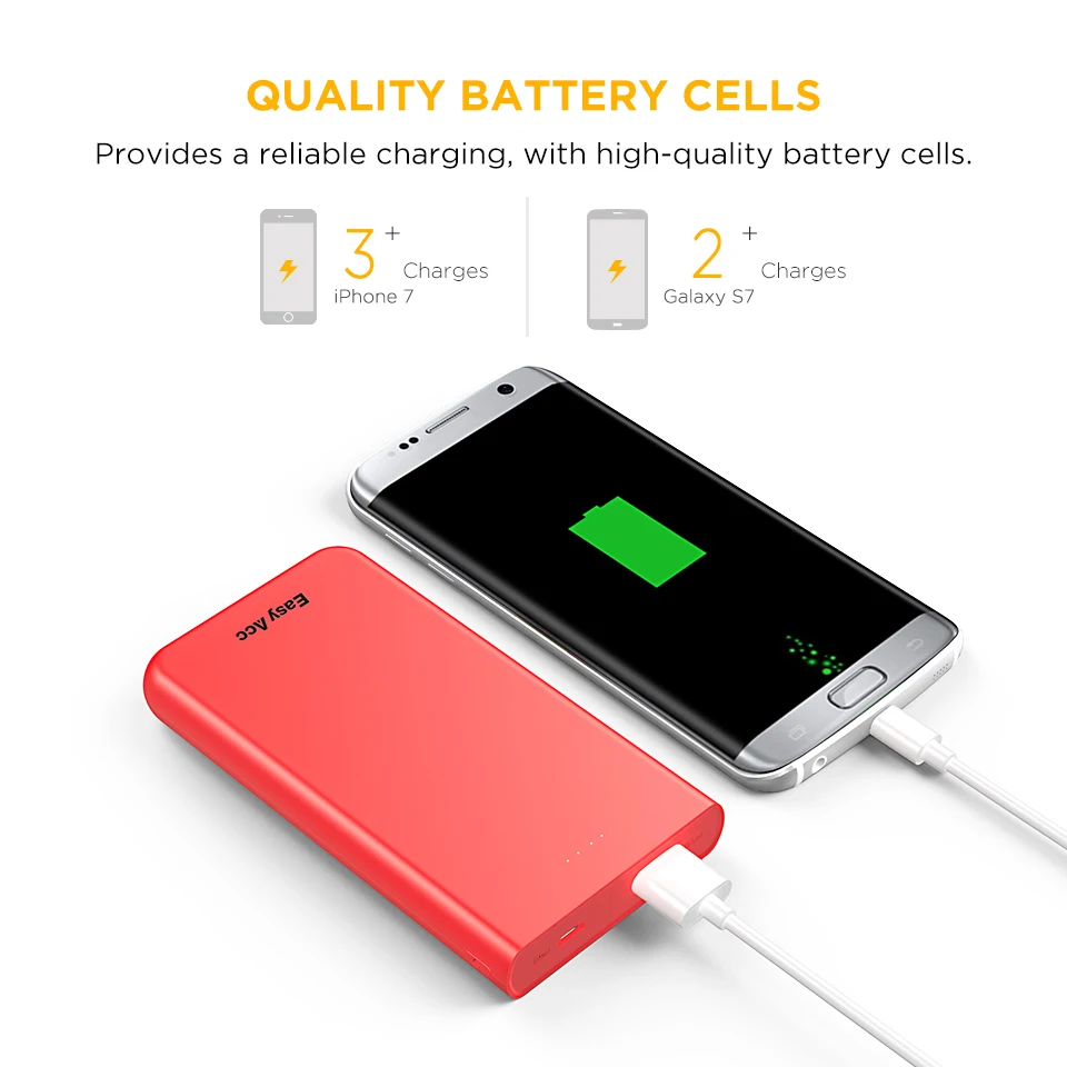 Easyacc 10000mAh Power Bank with LED Indicator Portable External Battery USB Powerbank Mobile Charger for Phones and Tablets Easyacc 10000mAh Power Bank with LED Indicator Portable External Battery USB Powerbank Mobile Charger for Phones and Tablets