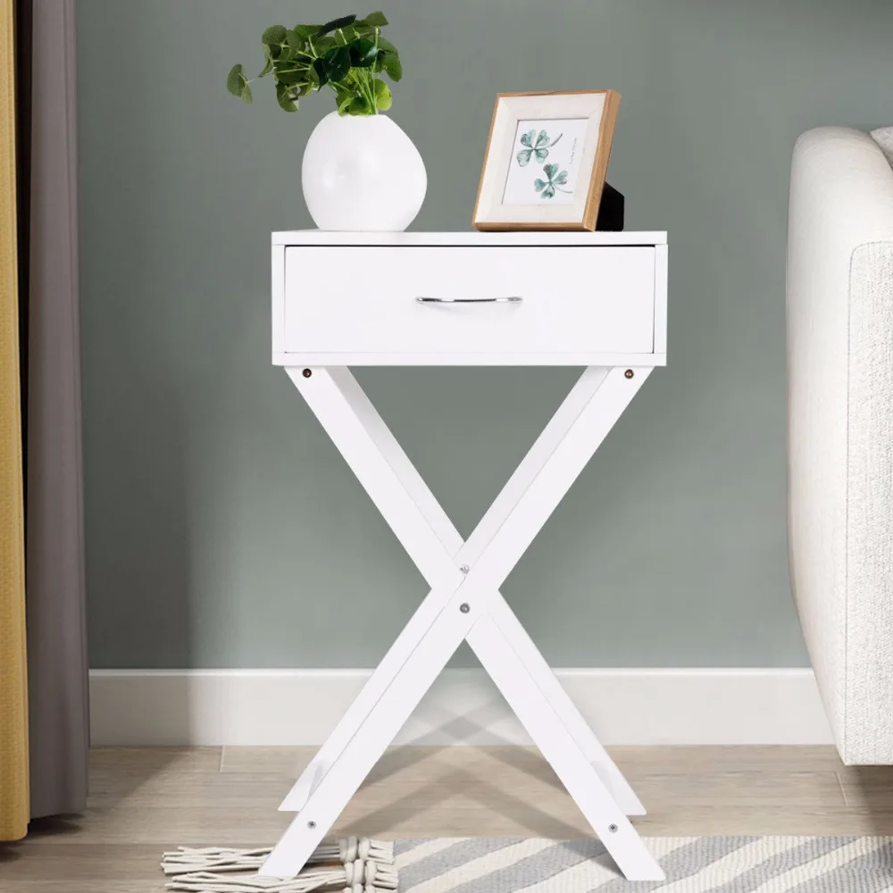 Giantex Nightstand X-Shape Drawer Accent side End Table Modern Home Furniture White HW55474WH Giantex Nightstand X-Shape Drawer Accent side End Table Modern Home Furniture White HW55474WH