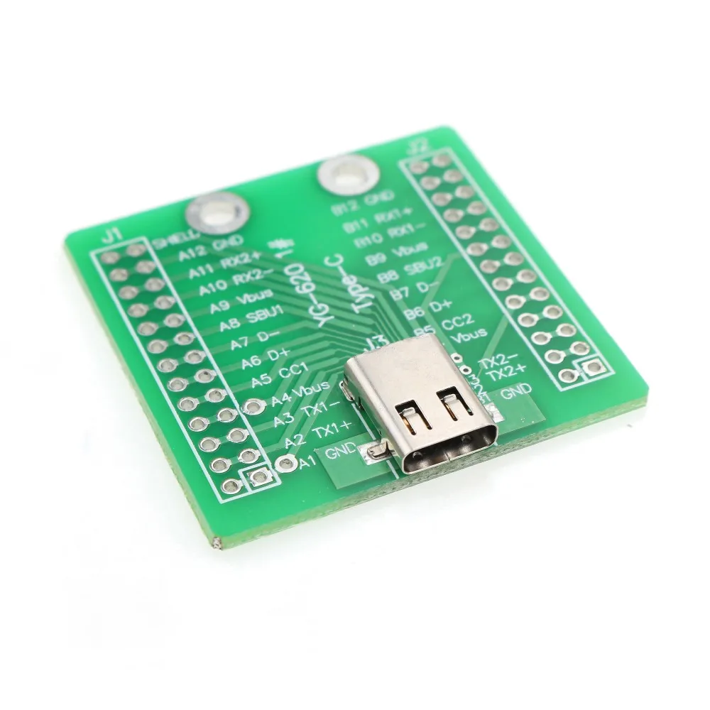 YuXi USB3.1/USB 3 1 Type C разъем 24P 24Pin гнездо тестовая плата с печатной платой 12P + 12P|Шлейфы