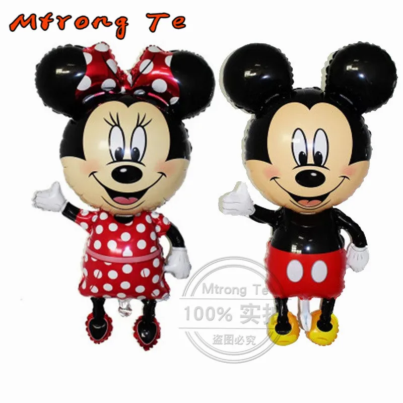 

12pcs big size Minnie Mickey Mouse Aluminum balloons Birthday Party decoration Red bowknot minnie Toys Mickey party supplies