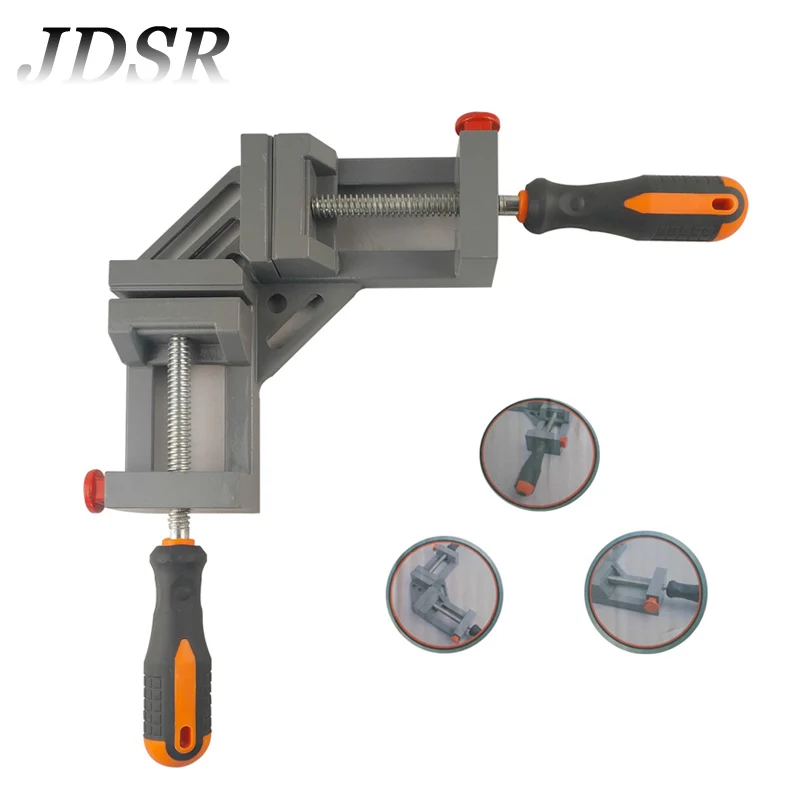 

JDSR 90 Degree Woodworking Cutting Tripod Aluminium Alloy Corner Clamp Photo Frame Right Angle Clip Wood Frame Fixation Tools