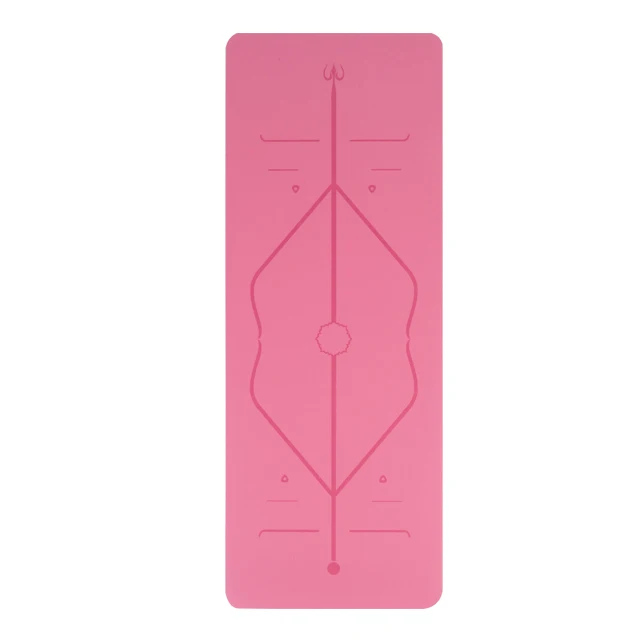 Натуральный резиновый коврик для йоги Профессиональный коврик для фитнеса PU нескользящий коврик для йоги 183*68*0,5 см резная система позиционирования Коврик для йоги - Цвет: Розовый