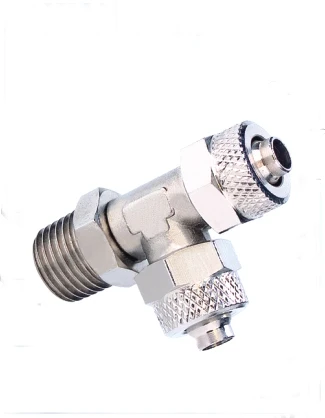 

tube 10mm-1/4 BSP thread Swivel Male Run Tee pneumatic brass Rapid Fittings For Plastic Tube tube RPD10-02