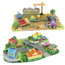 Papel do enigma 3D modelo de construção de brinquedos de montar o trabalho de mão jogo cidade em miniatura de mobilização de Engenharia Caminhão do motor do veículo do carro 1 pc