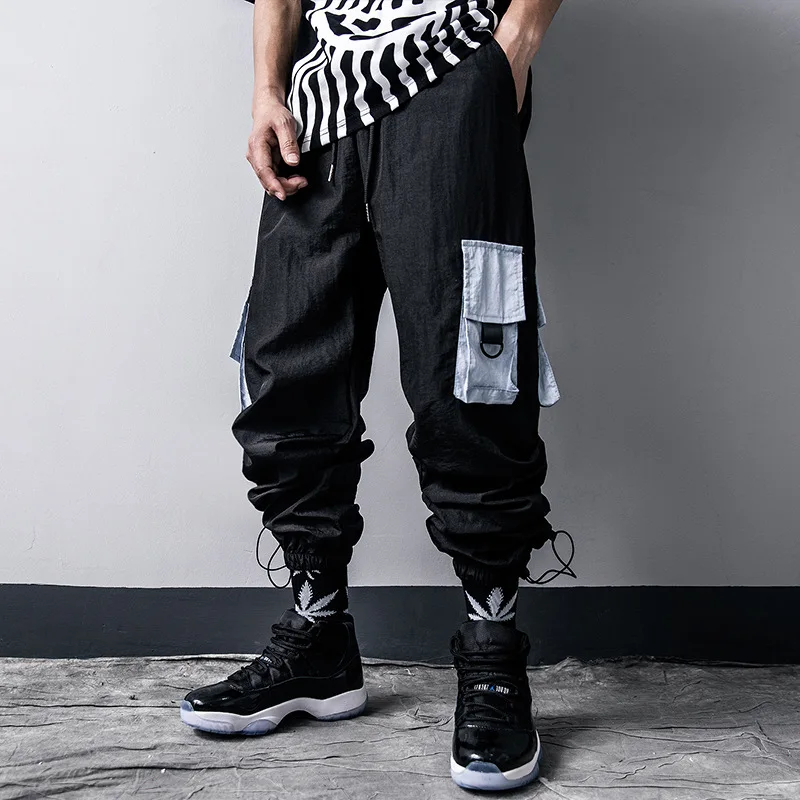 Hip Hop Cargo Pants Men Pocket Loose Trousers Casual Elastic Waist Fahsion Harajuku Streetwear Joggers Male 4