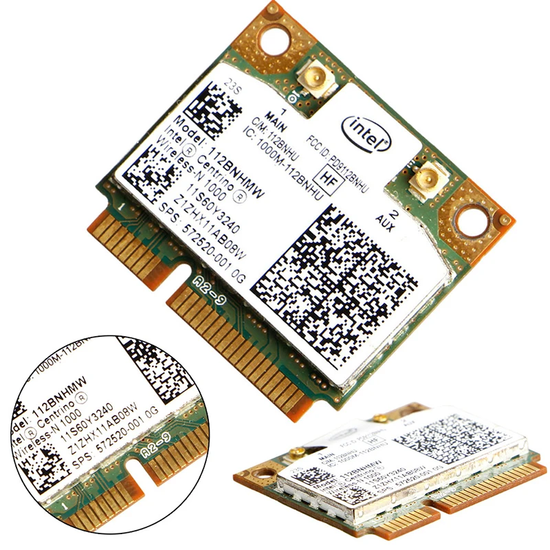 

Intel Centrino Wireless-N 1000 802.11 b/g/n 112BNHMW Half PCI-E Mini Wifi Card