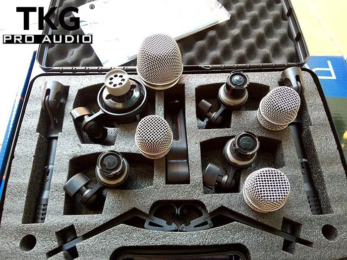 

Professional Musical Instrument drum mic microphone set with 2 PG81 1 PG52 3 PG56 PGDMK6 microphone drum microphone kit