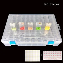 140/280 pçs transparente diamante pintura acessórios ferramentas caixa de armazenamento recipiente caixa de pintura diamante titular daimond caixa de pintura