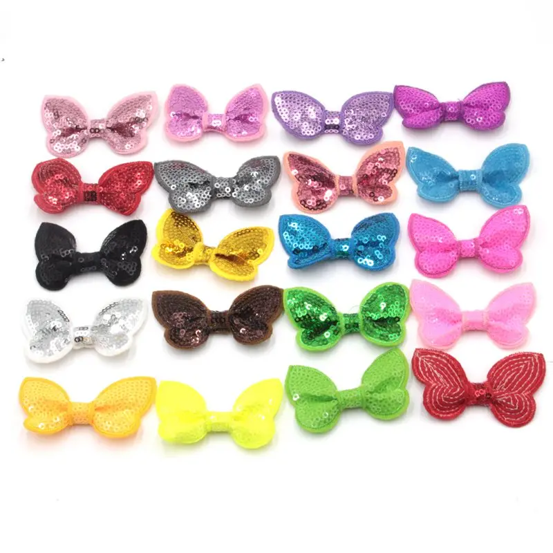 48pcs/lot Free Shipping Wholesale 12 Colors Glitter Designer Hair Bow
