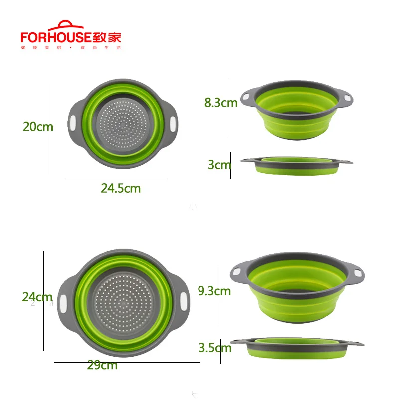 Корзина для мытья овощей Складная Сушилка дуршлаг фрукты складной фильтр с ручкой кухонный инструмент