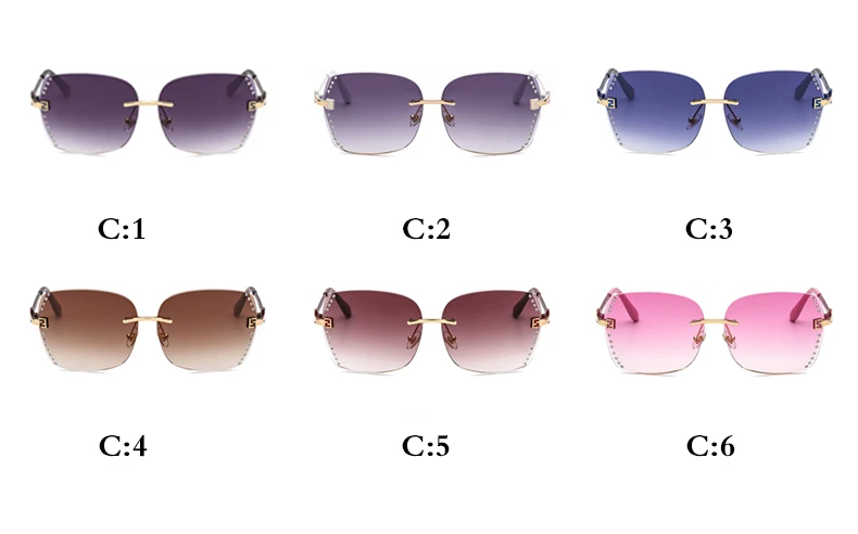 XYKGR Модные мужские бескаркасные Солнцезащитные очки женские брендовые дизайнерские градиентные солнцезащитные очки женские трендовые модные очки UV400