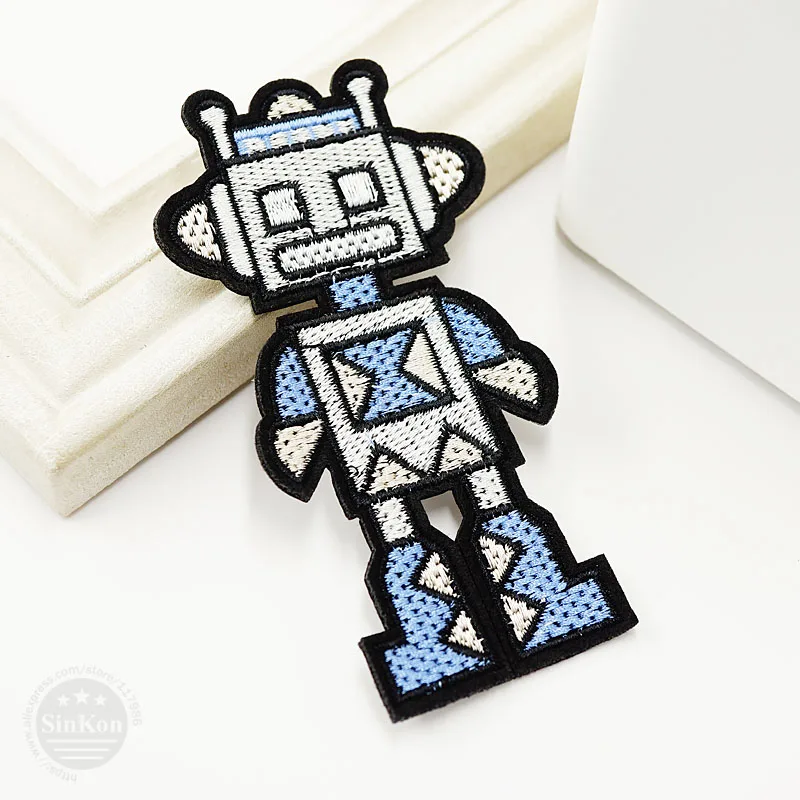 

Robot Blue (Size:6X11cm) DIY Cloth Badge Mend Decorate Patch Jeans Jackets Bag Clothes Apparel Sewing Decoration Applique