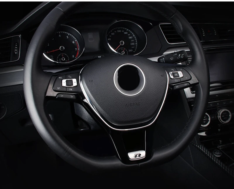 Metal Steering Wheel Sticker R Rline Emblem for VW Volkswagen 2017 Jetta Touran Golf 7 GTI MK7 Passat B8 Accessories Car Styling